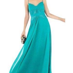 BCBGMaxAzria Blue Ruched Maxi Dress for Prom
